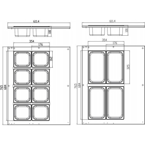 MAXIMA 67L refrigerated tabletop salad bar