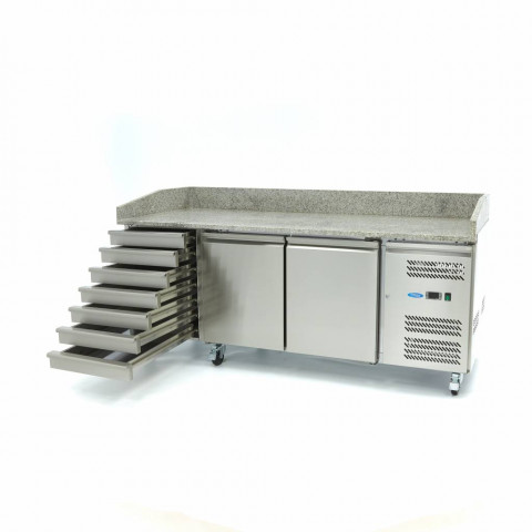 MAXIMA pizza counter with 2 doors 7 drawers