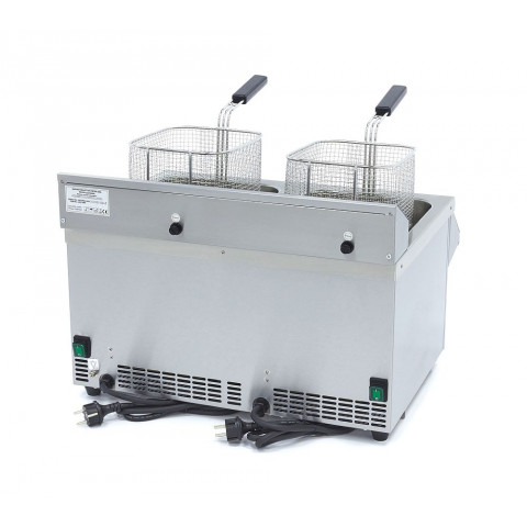 MAXIMA 2x8 liters induction fryer with drain tap