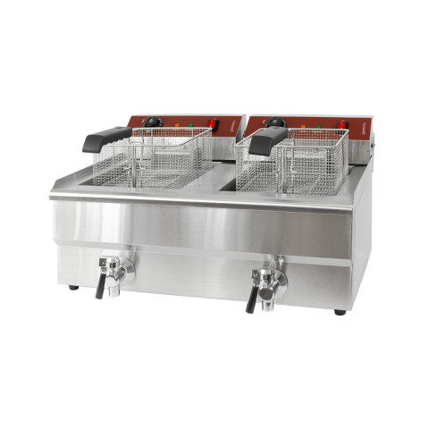 GAMMO double electric fryer with drain tap 16+16 liter 5+5 kW