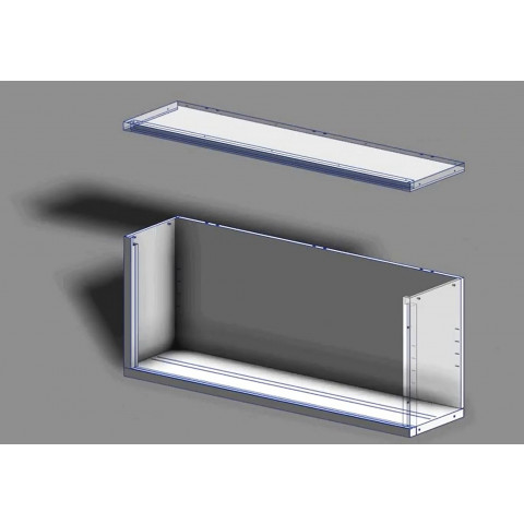 GAMMO stainless steel wall cabinet - open - 1000x400x670mm