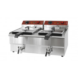 GAMMO double electric fryer with drain tap 16+16 liter 5+5 kW