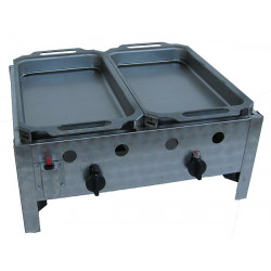 Roaster with 2 pc steel pans - 2 burners gas