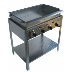 Scone and donut fryer with stainless steel pan and drain - 4 burners gas