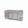 MAXIMA pizza counter with 2 doors 7 drawers