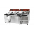 GAMMO double electric fryer with drain tap 16+16 liter 5+5 kW