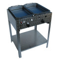 Roaster with 2 pc steel pans - 2 burners gas