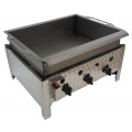 Scone and donut fryer with stainless steel pan and drain - 3 burners gas